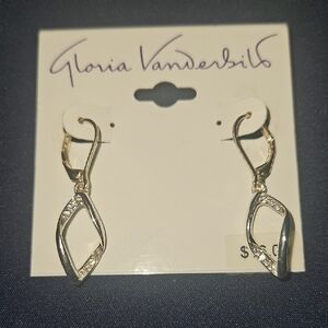 Gloria Vanderbilt Gold and Silver Dangle Earrings